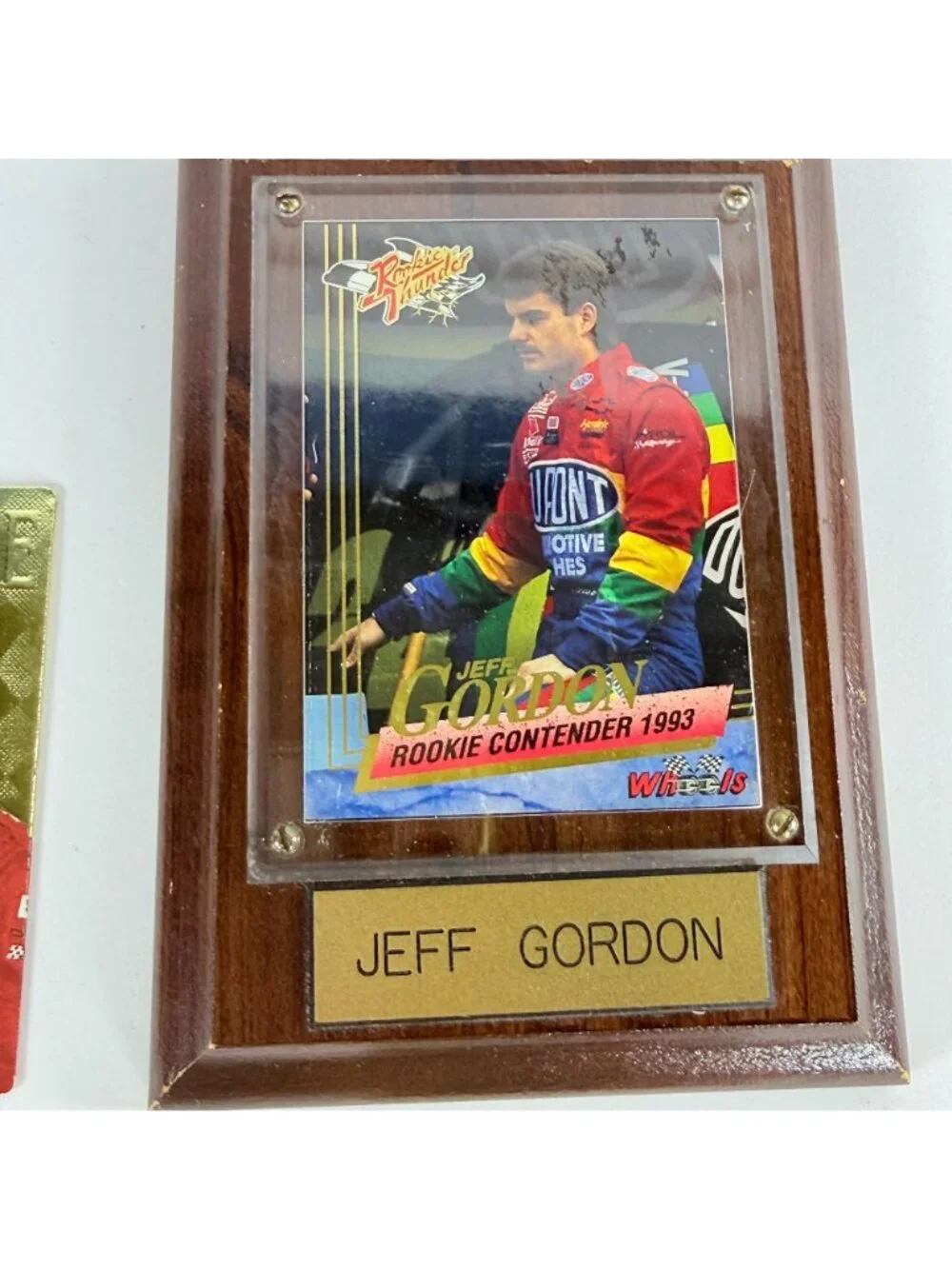 Jeff Gordon 1993 Rookie Plaque With 3 Trading Cards NASCAR Contenders Set